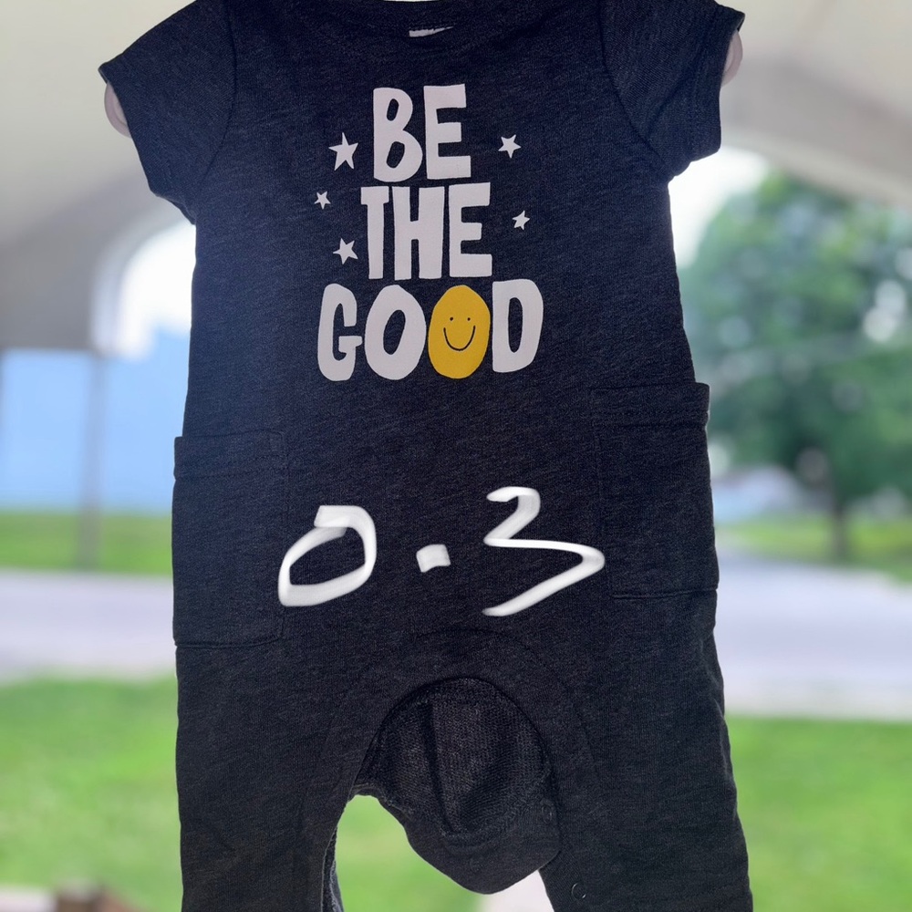 “Be The Good” Black Baby Romper with Positive Message
